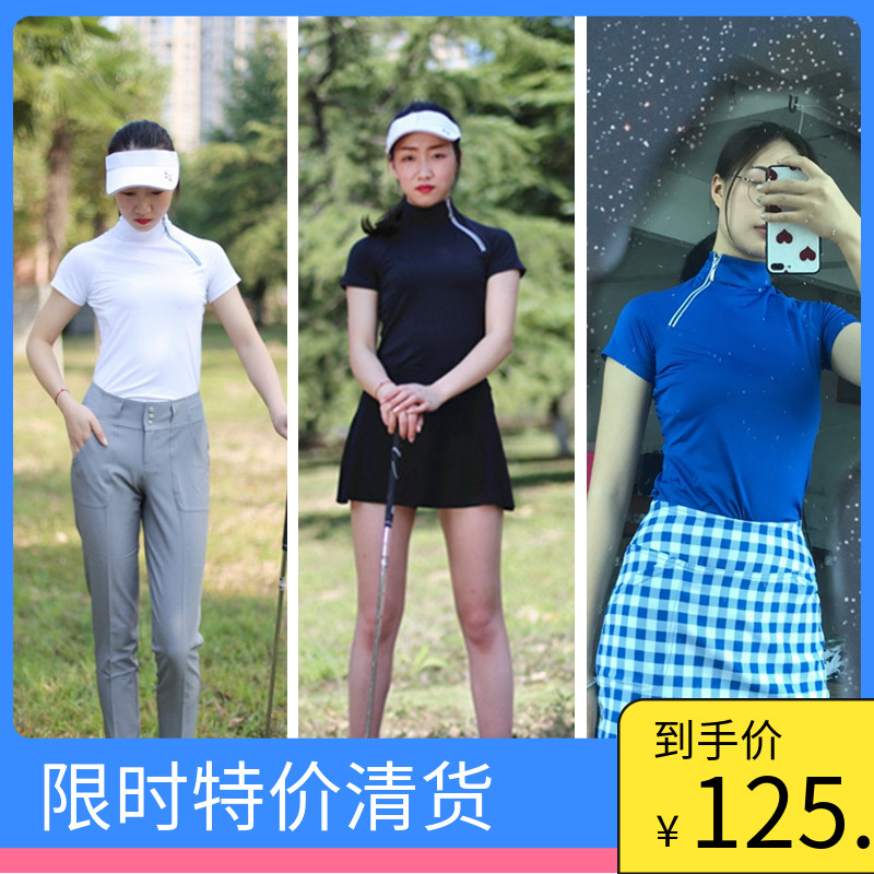 golf球高尔夫女装春夏衣服短袖t恤半高领速干网球服运动显瘦大码 运动/瑜伽/健身/球迷用品 高尔夫服装 原图主图