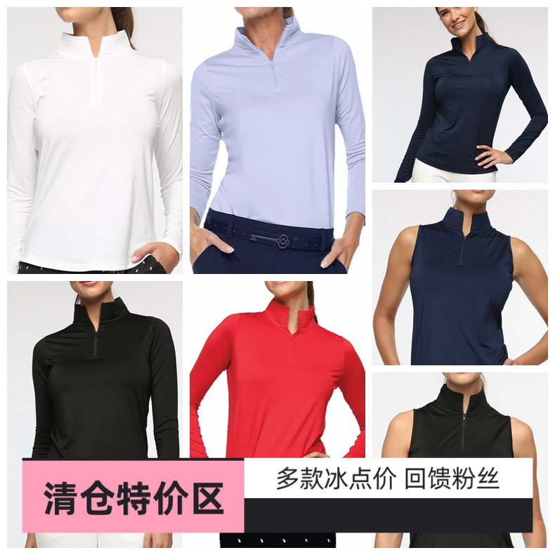 高尔夫女无袖t恤衣速干服装长袖