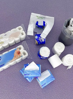 1:12娃屋dollhouse迷你卫生间模型场景OB11配件微缩纸巾卷筒抽纸