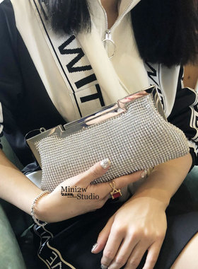 2025款精美奢华水钻晚宴手拿袋手拎包婚纱礼服包斜挎水钻宴会手袋