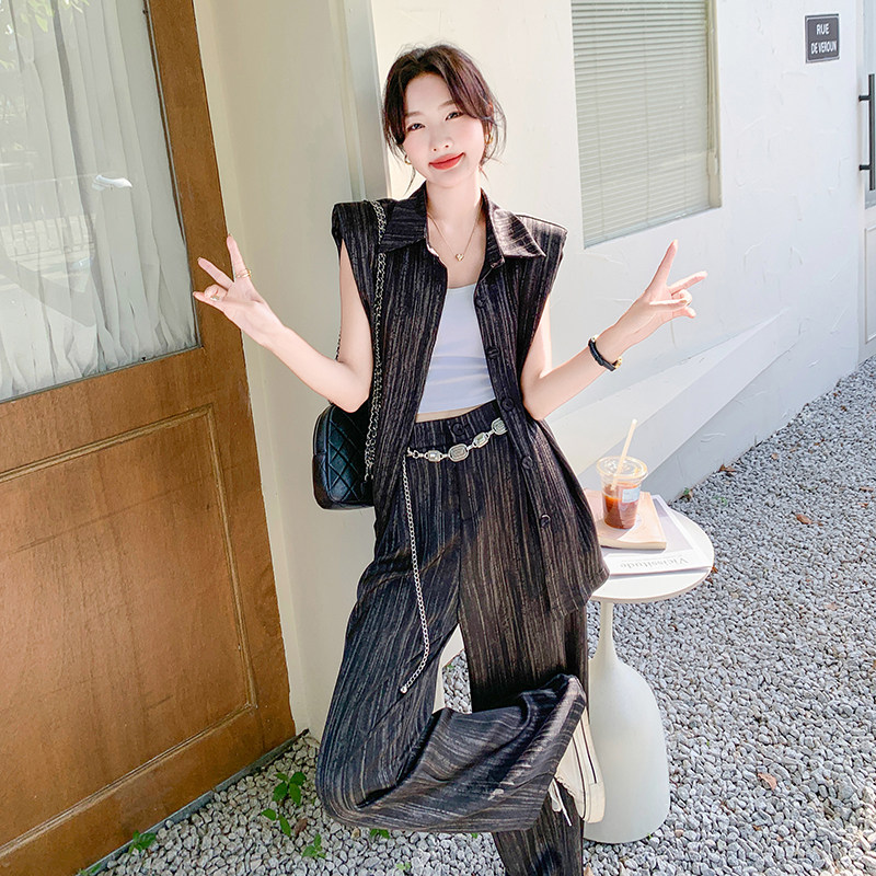新款现货时尚烫金条纹套2C110-H1161-P145-K208,女装套装/套裙,2C110