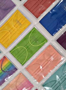 夏季彩色时尚渐变口罩香港彩虹潮流成人Medeis腮红防护透气男女款