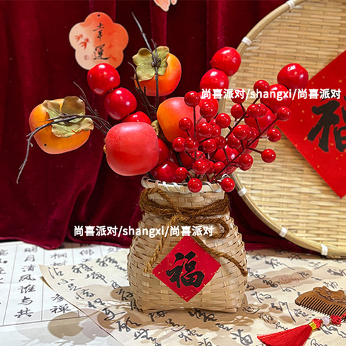 氛围烘托神器！仿真糖葫芦+柿子