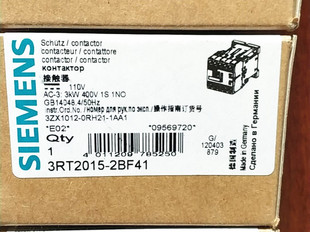2BF41 原装 进口西门子功率接触器 3RT2015 110V 3RT20152BF41