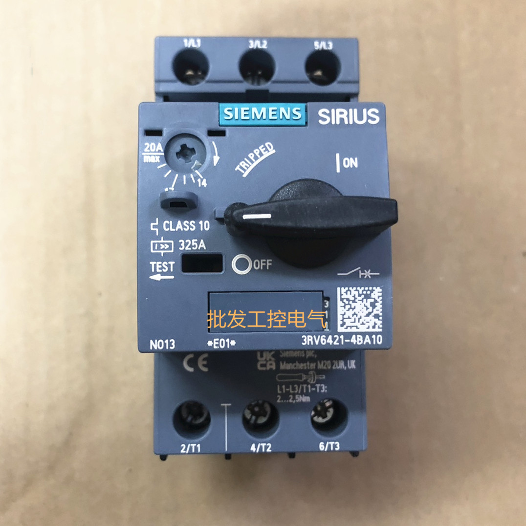原装正品 西门子电机保护断路器 3RV6421-4BA10 14-20A