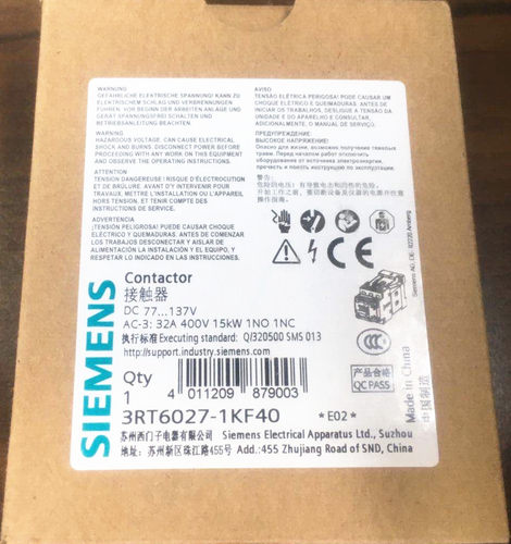 原装正品 直流接触器3RT6027-1KF40 DC77-137V 32A 全新现货