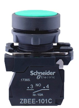 施耐德按钮开关 22mm ZBEE-101C 绿色 自复位 1常开