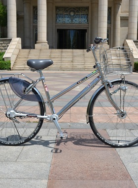 日本原装进口26钢双斜无链条轴传动自行车内三变速男女通用川崎