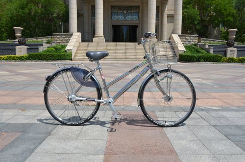 日本进口26钢双斜无链条轴传动自行车内三变速男女通用川崎