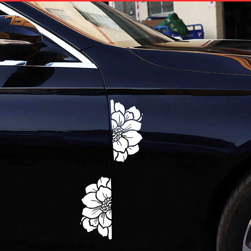 个性创意花朵镭射七彩反光车贴车身遮划痕车门后玻璃汽车装饰贴纸