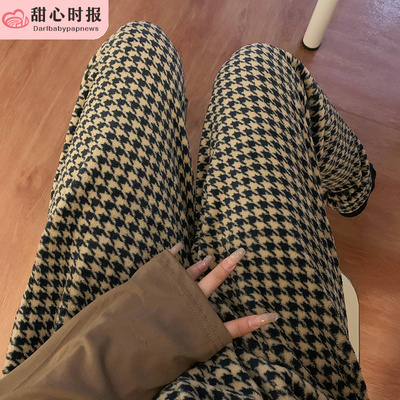 甜心时报长裤女法兰绒家居服睡裤