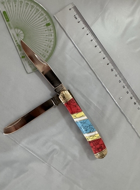 美国Schrade 限量版口袋刀 松石和鲍鱼壳手柄 捕兽者狩猎者 现货