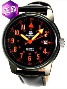 德国 Aeromatic 1912 22钻自动机械 PVD复古军表 真皮表带