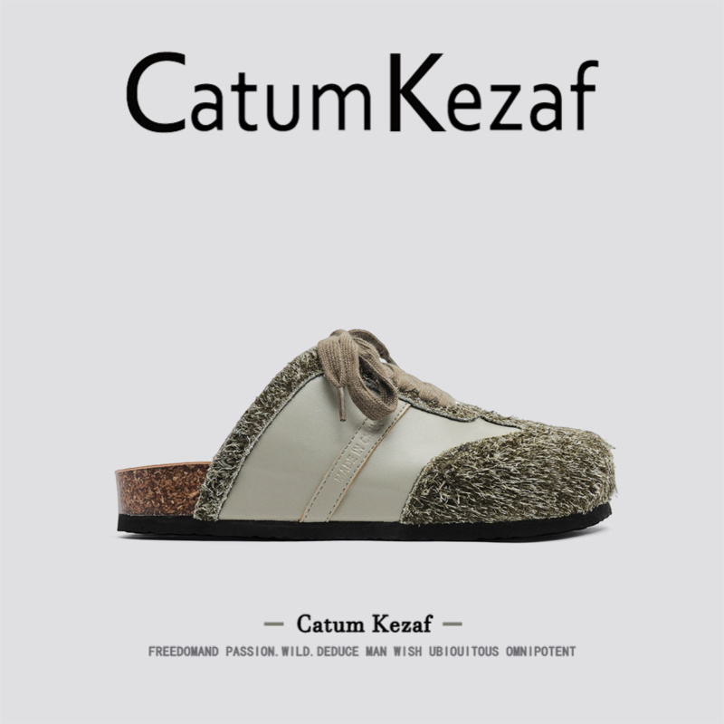 美国CatumKezaf软木勃肯鞋厚底男女包头半拖鞋秋季一脚蹬懒人鞋
