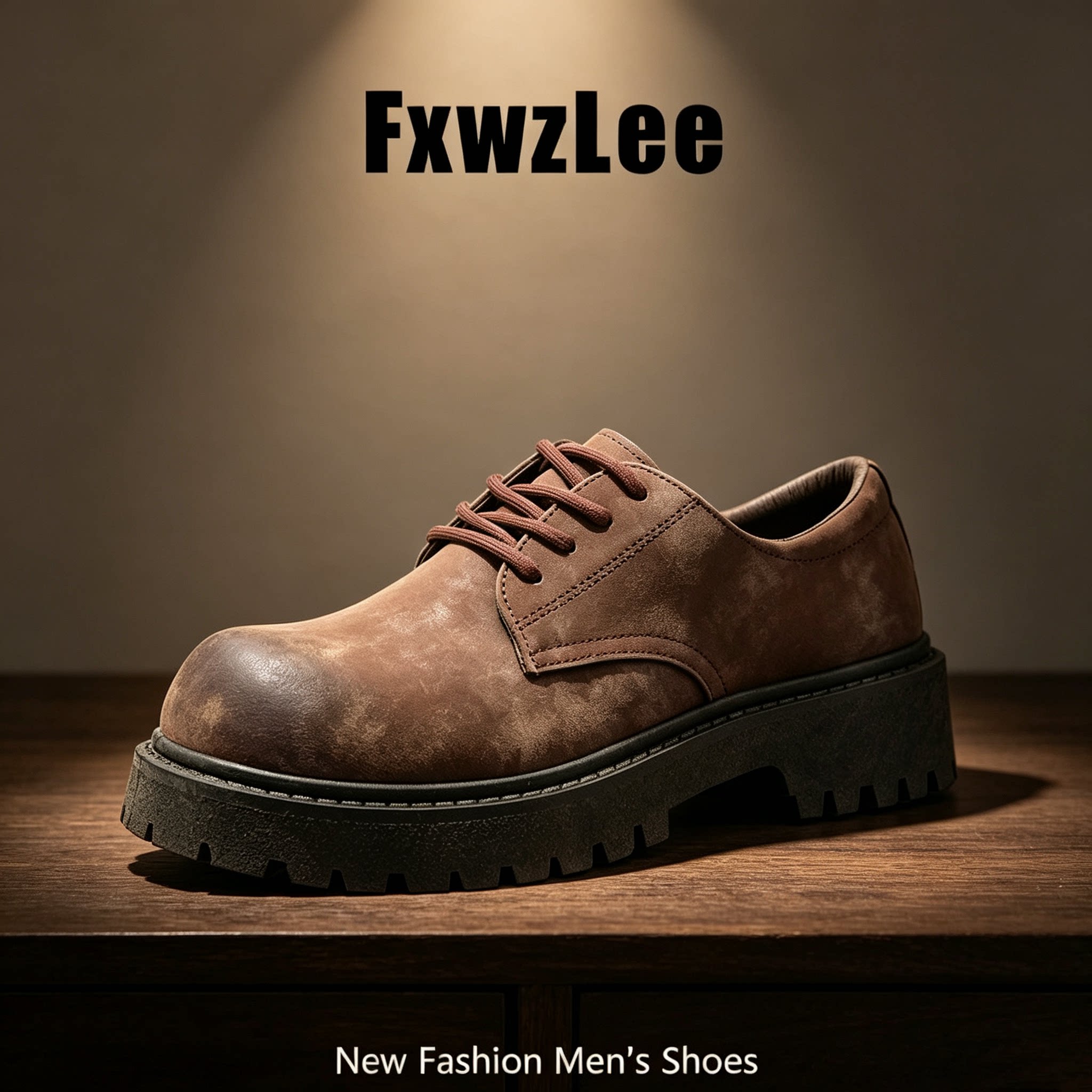 【都市休闲】FxwzLee2026秋季布洛克风男鞋磨砂皮脏脏感德比鞋