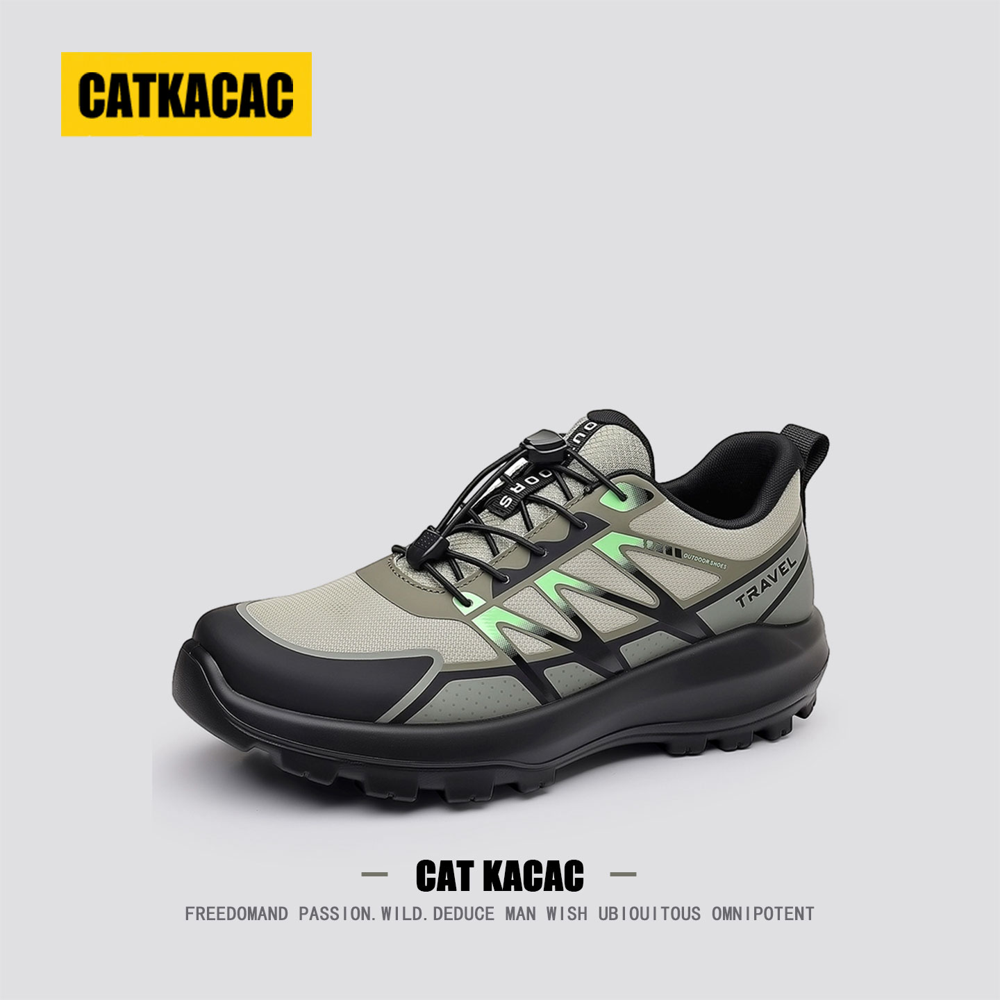 美国CATKACAC旅游徒步男鞋春秋一脚蹬软底增高男士运动休闲鞋男款