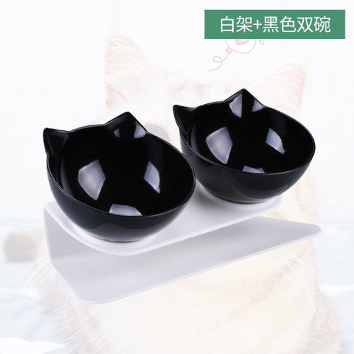 猫碗双碗猫咪用品猫食盆饮水碗宠物碗狗碗塑料三用碗