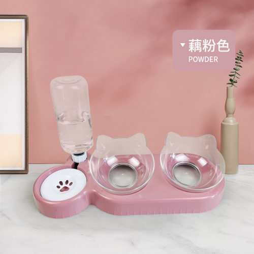 猫碗双碗保椎自动饮水防打翻食盆狗碗泰迪狗盆饭盆猫咪狗用品