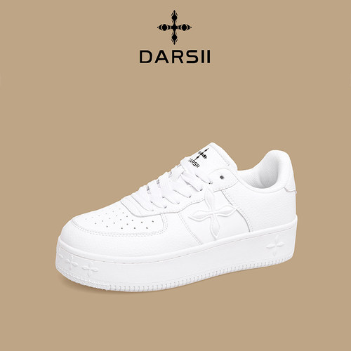 DARSII达斯小白鞋女2025新款平底板鞋百搭休闲运动