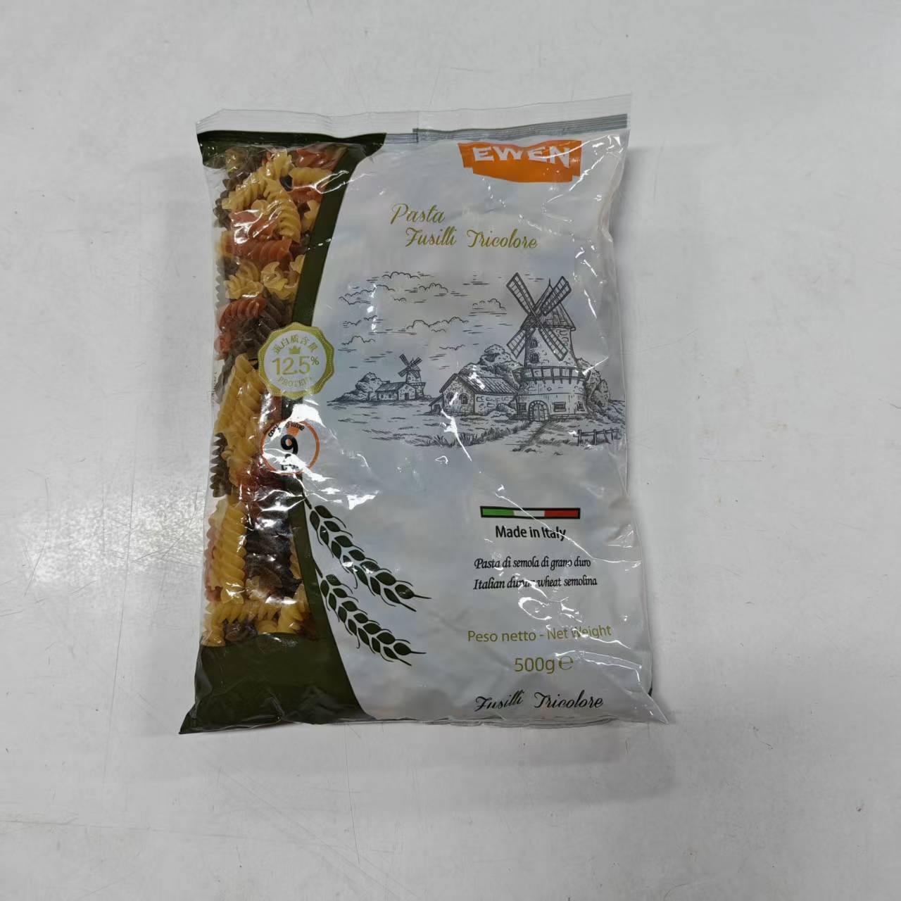 意文三色螺旋形意大利面速食低脂