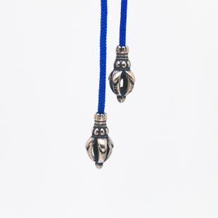 S925标准国际纯银金刚杵弟子珠半杵隐形收尾文玩DIY配件配饰复古