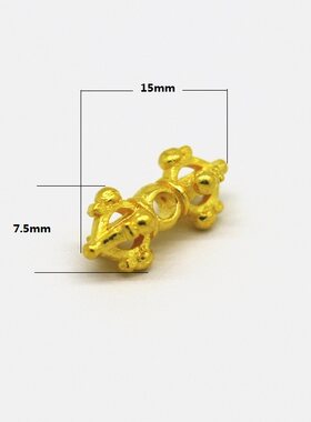 999足金纯黄金24k金刚杵可做记数卡子 纯金金刚杵3号现货背云侧挂