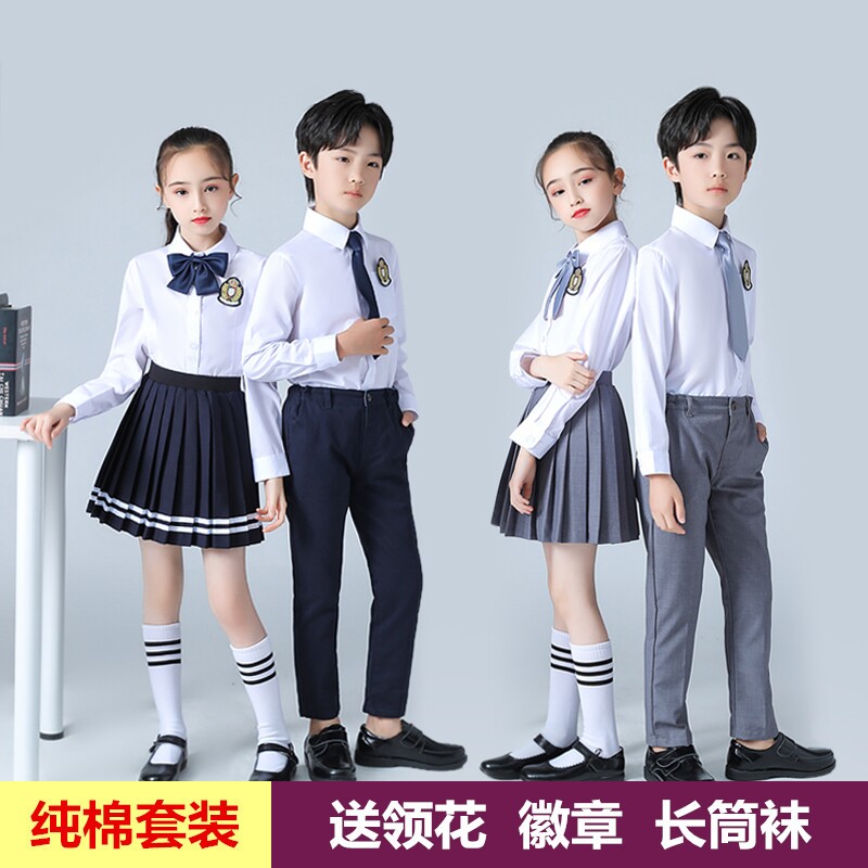 中小学生大合唱表演服装英伦风校服诗歌朗诵演出服儿童幼儿园园服