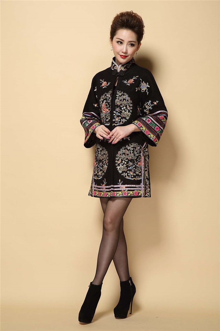 WITNTHEWIN 2025冬新款重工刺绣毛呢大衣婆婆妈妈婚礼服