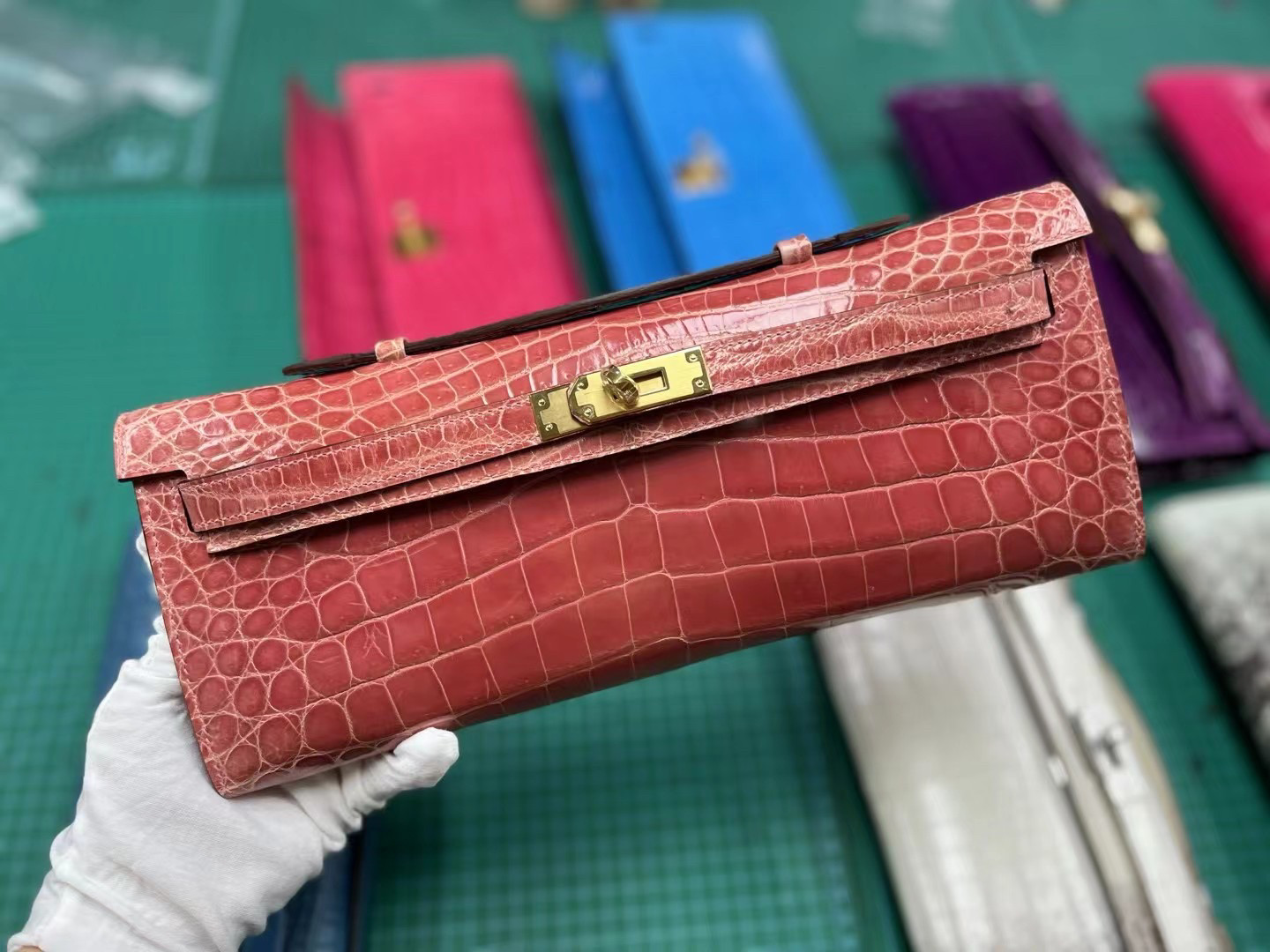 【工厂直销品】非洲尼罗鳄鱼皮凯莉女士手包 2024春夏女手拿包