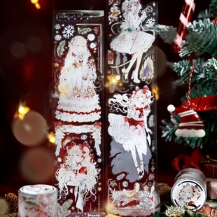 第九航道绮夜梦使 芥子太太圣诞款咕卡流麻滴胶手帐免裁剪PET胶带