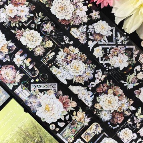 Hoshi奶芙 秋渐染 轻复古花花咕卡流麻滴胶谷美手帐pet胶带分装