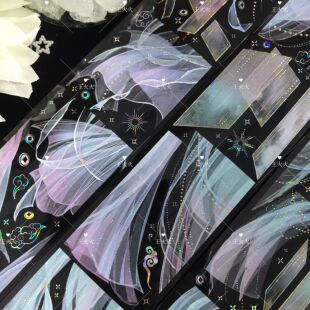 漫不经心 彩纱摇曳垂暮摇曳 古风半透纱帘流麻滴胶手帐pet胶带