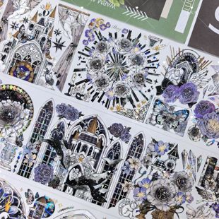 建筑咕卡流麻滴胶手帐拼贴PET胶带 哥特式 Wines工作室 哥特新约