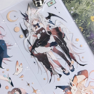 月海研究所 风眠花梦 姜糖可爱女孩人物咕卡流麻手帐拼贴PET胶带