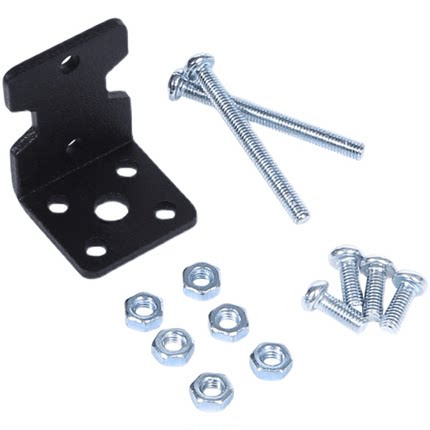 TT马达电机固定件 L型固定件 电机支架 黑色铝喷塑材质 配螺丝