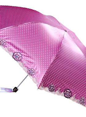 包邮 天堂伞 3383E紫色诺言 雨伞 黑涤彩胶 铅笔钢伞 晴雨伞