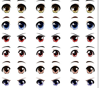 水转印贴纸 粘土动漫眼睛水贴纸设计 手办人偶公仔软陶泥眼睛贴纸