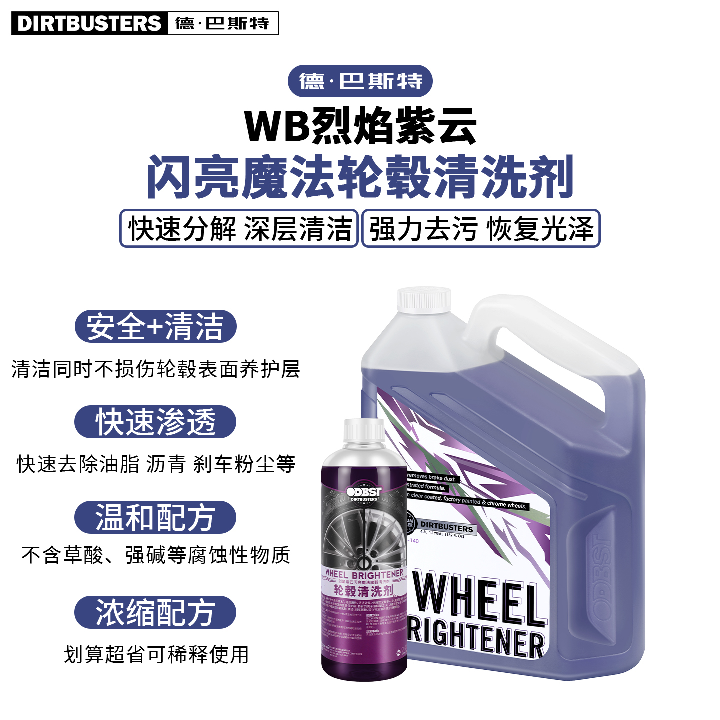 轮毂强力去顽污去刹车粉尘清洁剂