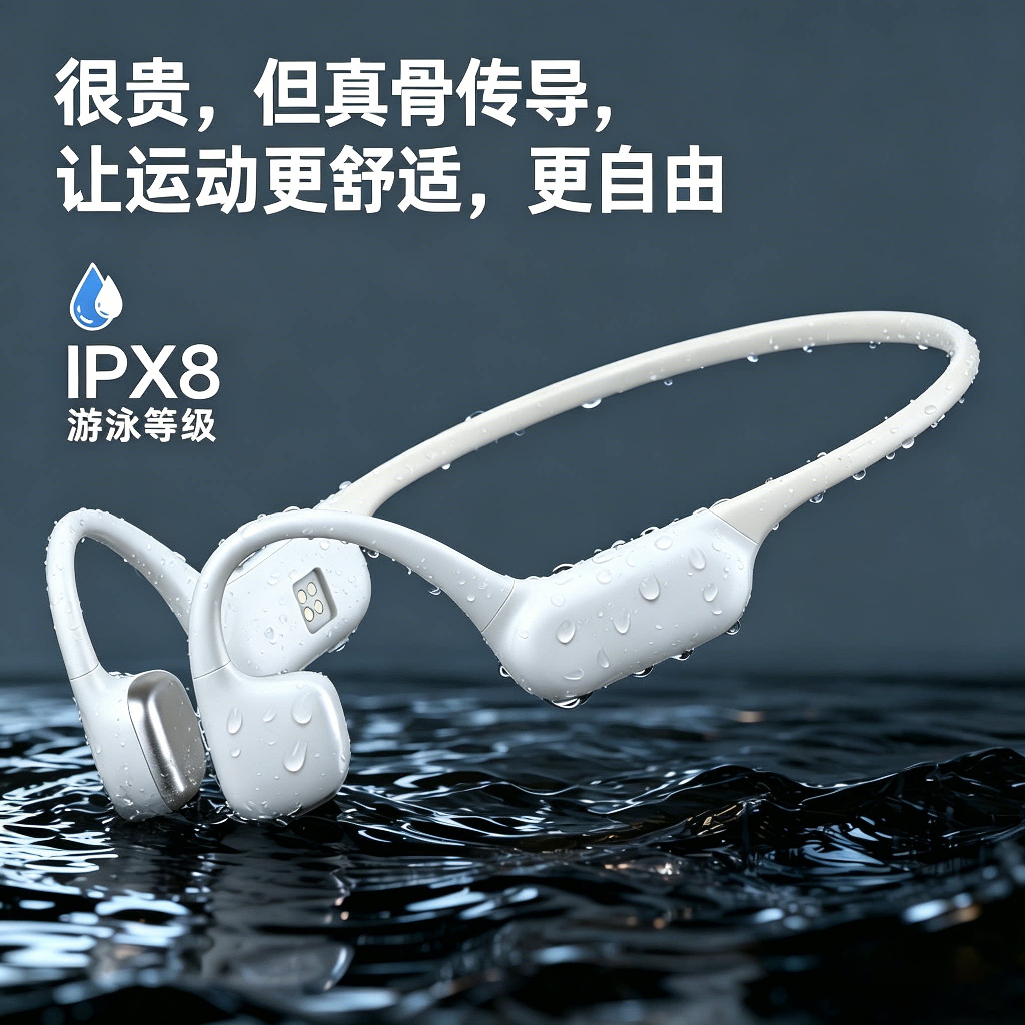 真骨传导不入耳游泳防水运动耳机
