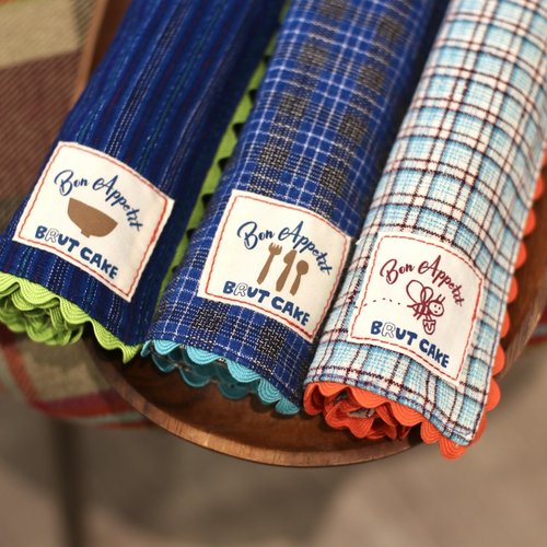 BrutCake双面用日式古布餐垫日式