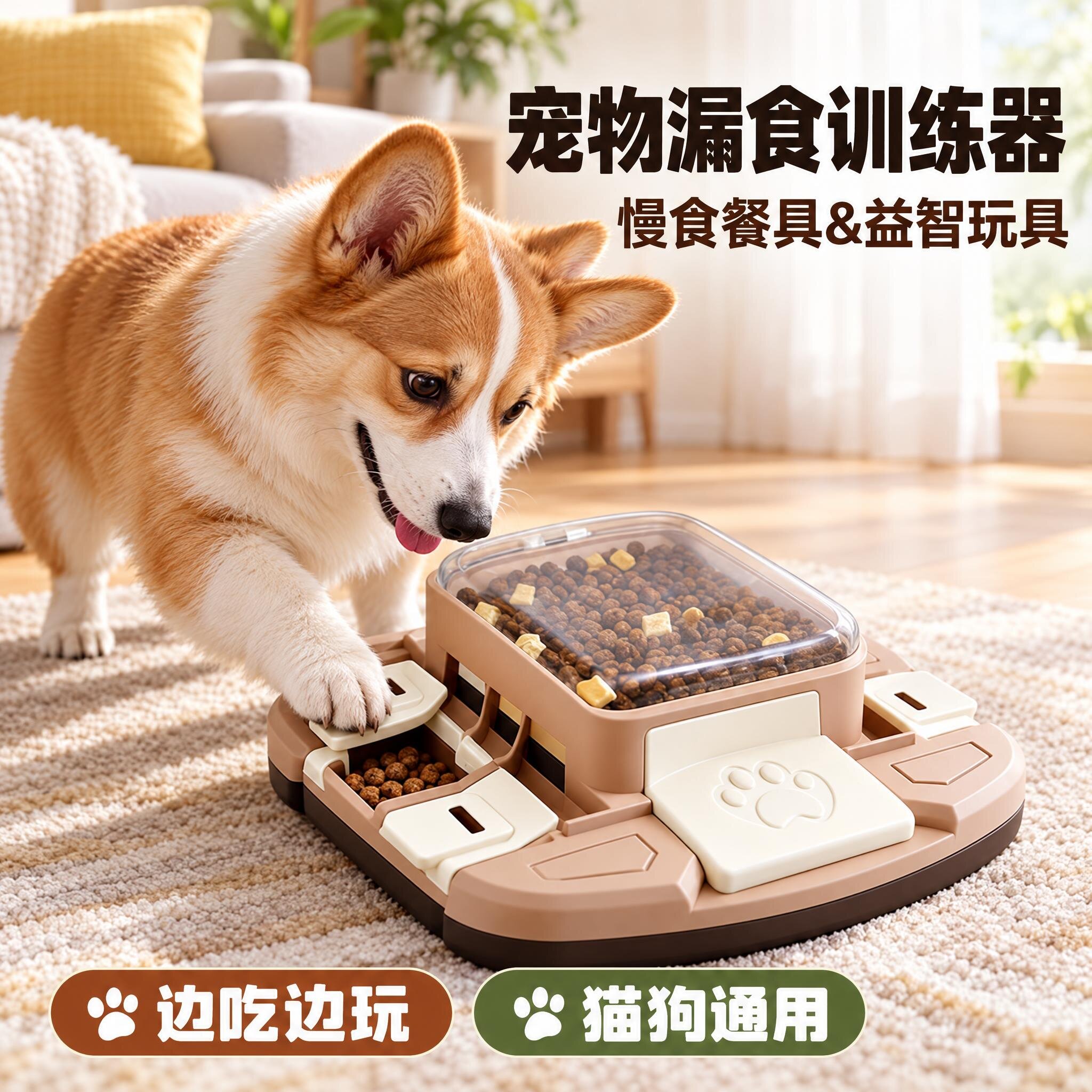 猫狗互动漏食益智防噎训练器
