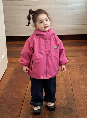 日本JGYPDM 2026新款男女童冲锋衣春秋款加绒三合一防风保暖外套