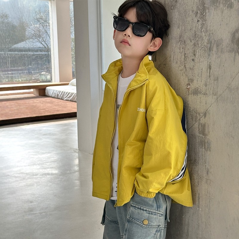 日本JGYPDM 2026新款男童夹克外套春装冲锋衣帅气多巴胺开衫夹克