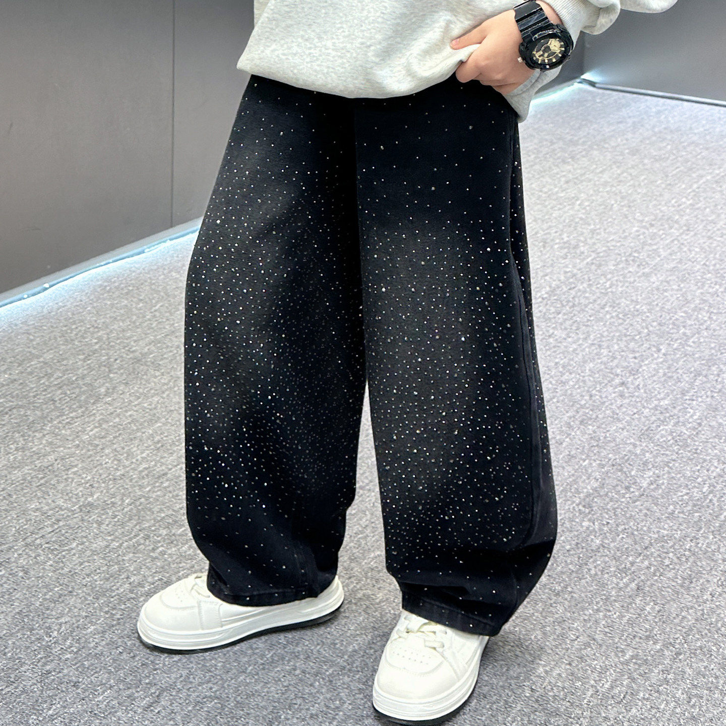 日本JGYP2026新款男童开春薄裤洋气中大童加厚烫钻阔腿百搭牛仔裤,童装/婴儿装/亲子装,儿童牛仔裤,淘宝优惠券,粉丝福利购,淘宝优惠卷