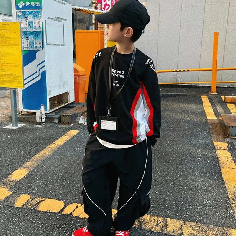 日本JGYP2026新款男童套装春秋季时髦运动衣服男孩帅气两件套潮