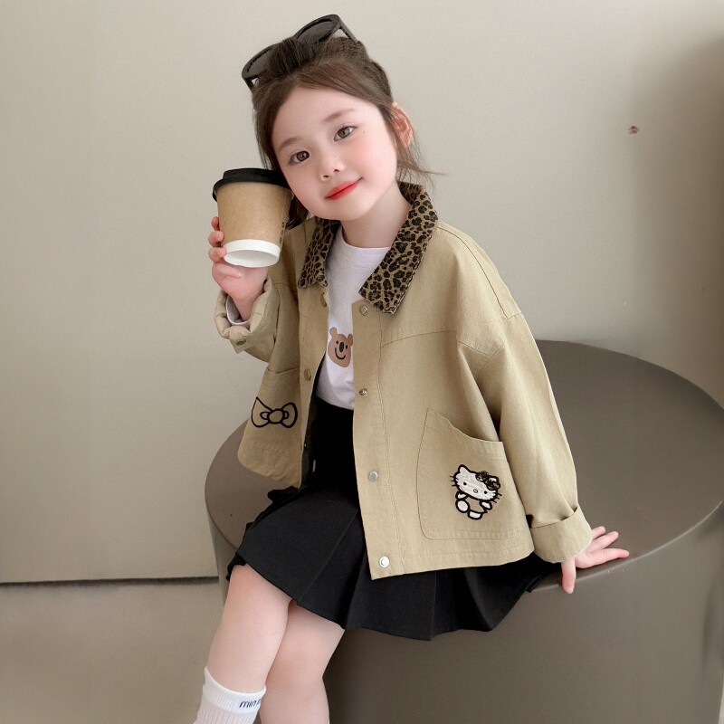 日本JGYP2026新款女童春季外套kitty猫刺绣洋气时髦休闲春装上衣