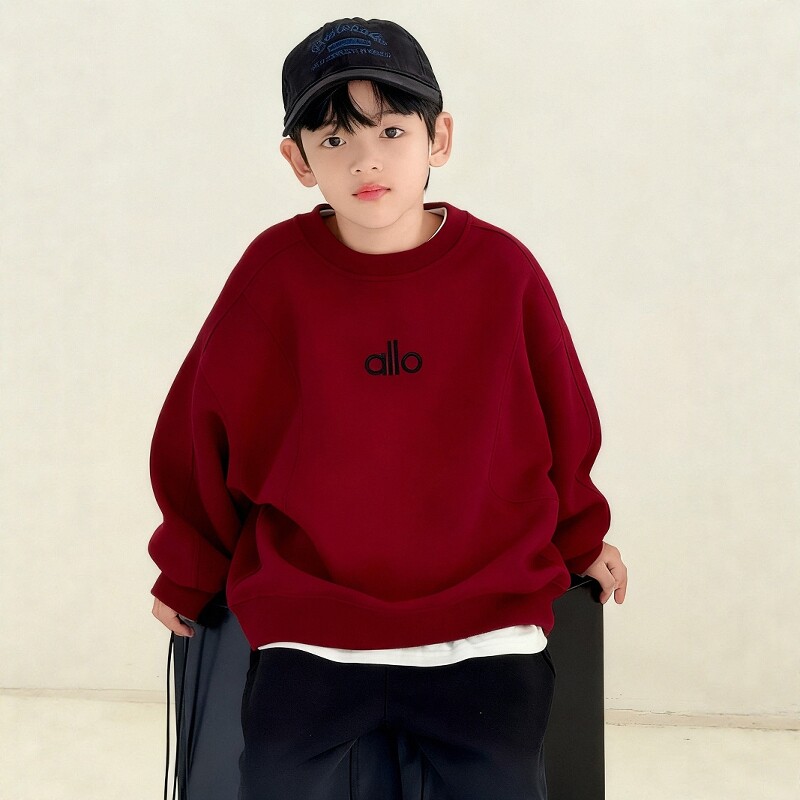 日本JGYPDM 2026新款男童加绒卫衣冬一体绒本命年红色上衣拜年服