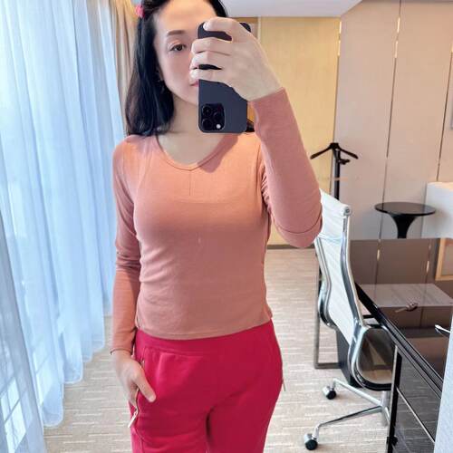 lululemon ribbed open-back 女士长袖T恤