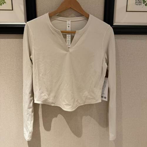 lululemon ribbed nulu split-neck LS 女士长袖T恤