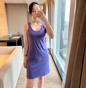Lululemon Classic-Fit Cotton-Blend Scoop Dress运动休闲连衣裙